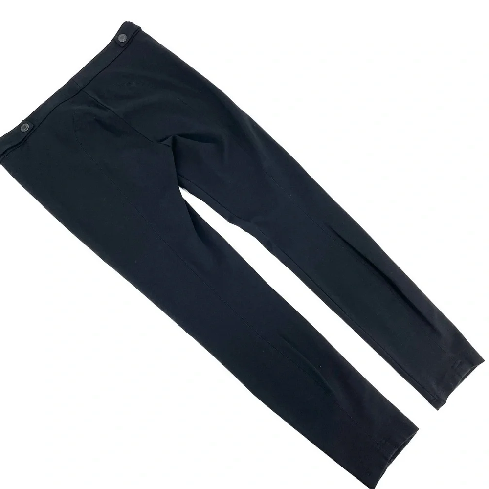 VINCE Black Ankle Zip Fly Double Button Pull On Stretchy Knit Work Career Pants